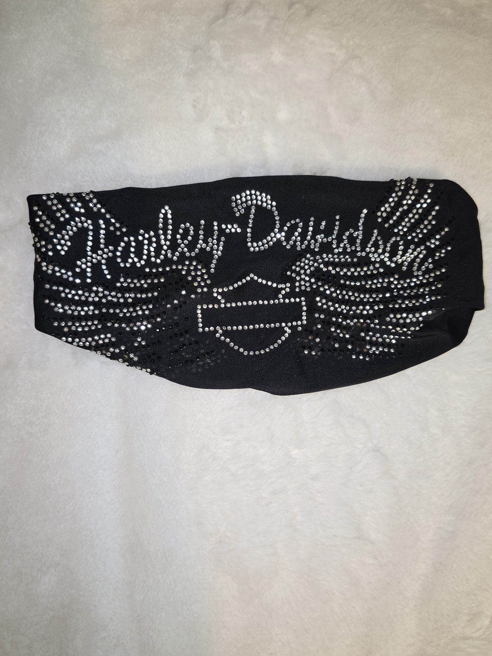 Harley-Davidson Black Rhinestone Wing Logo Bandeau